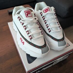 Fila Disruptor II Sneakers in White and Red